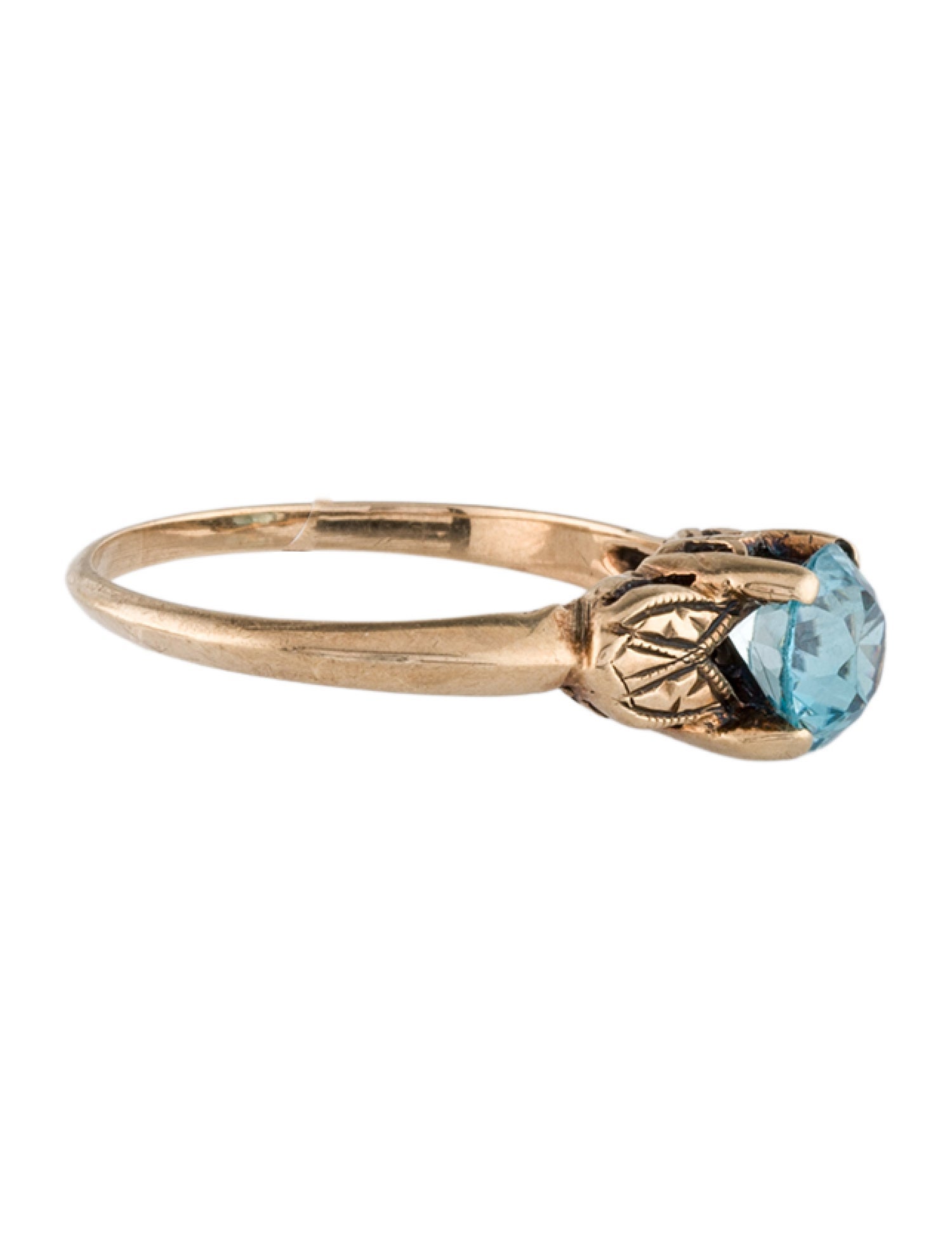 Ring Vintage 10K 1.27ctw Zircon Cocktail
