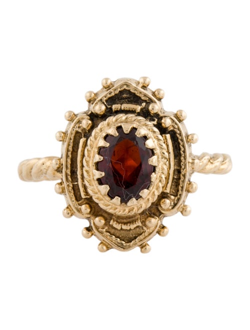 Ring 14K Garnet Ornate Cocktail Ring