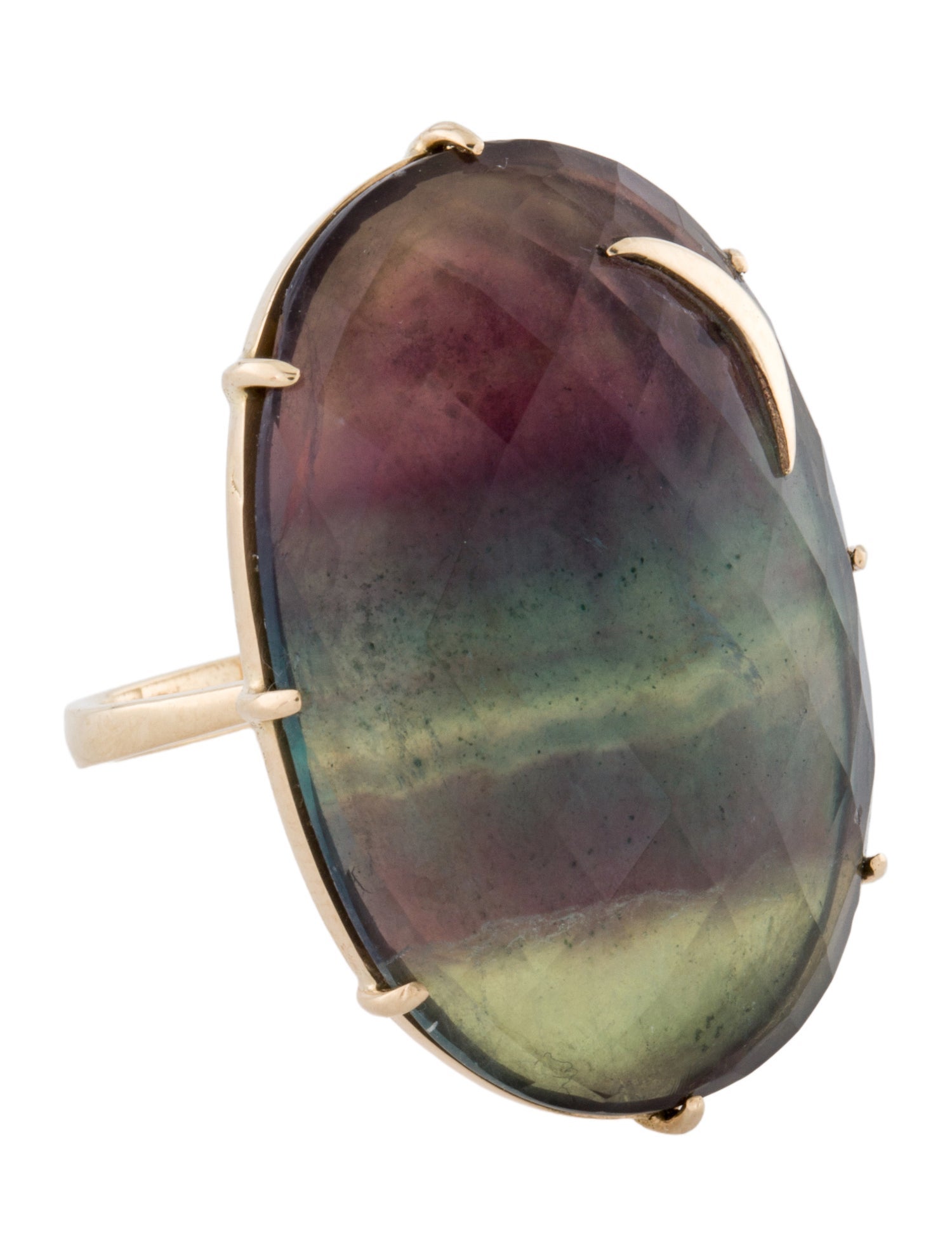 Ring 14K Fluorite Cocktail ring