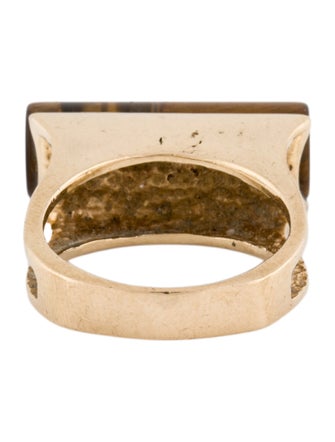 Ring 14K Tiger's Eye Quartz Cocktail Ring