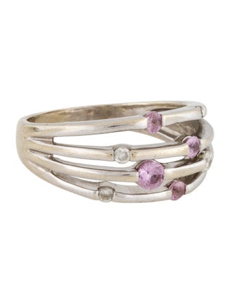 Ring 10K Sapphire & Diamond Multi Band