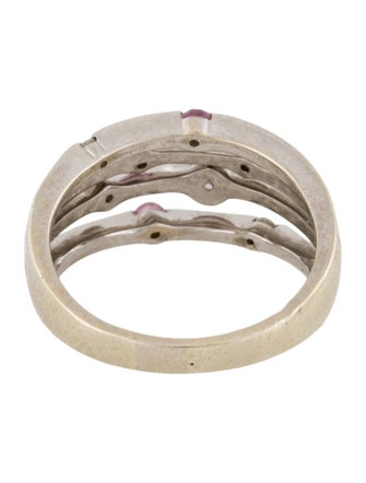 Ring 10K Sapphire & Diamond Multi Band