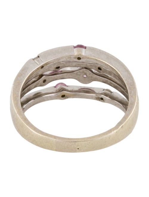 Ring 10K Sapphire & Diamond Multi Band