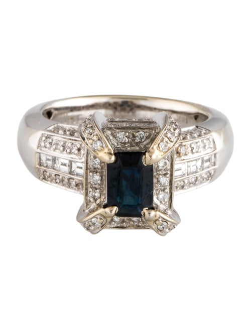 Ring 14K 1.11ct Sapphire & Diamond Cocktail Ring