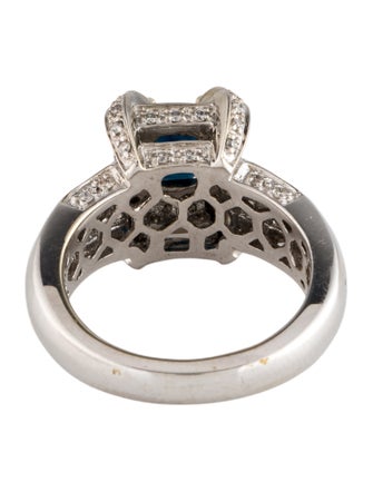 Ring 14K 1.11ct Sapphire & Diamond Cocktail Ring