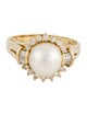 Ring 14K Cultured Pearl & Diamond Cocktail Ring