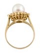 Ring 14K Cultured Pearl & Diamond Cocktail Ring