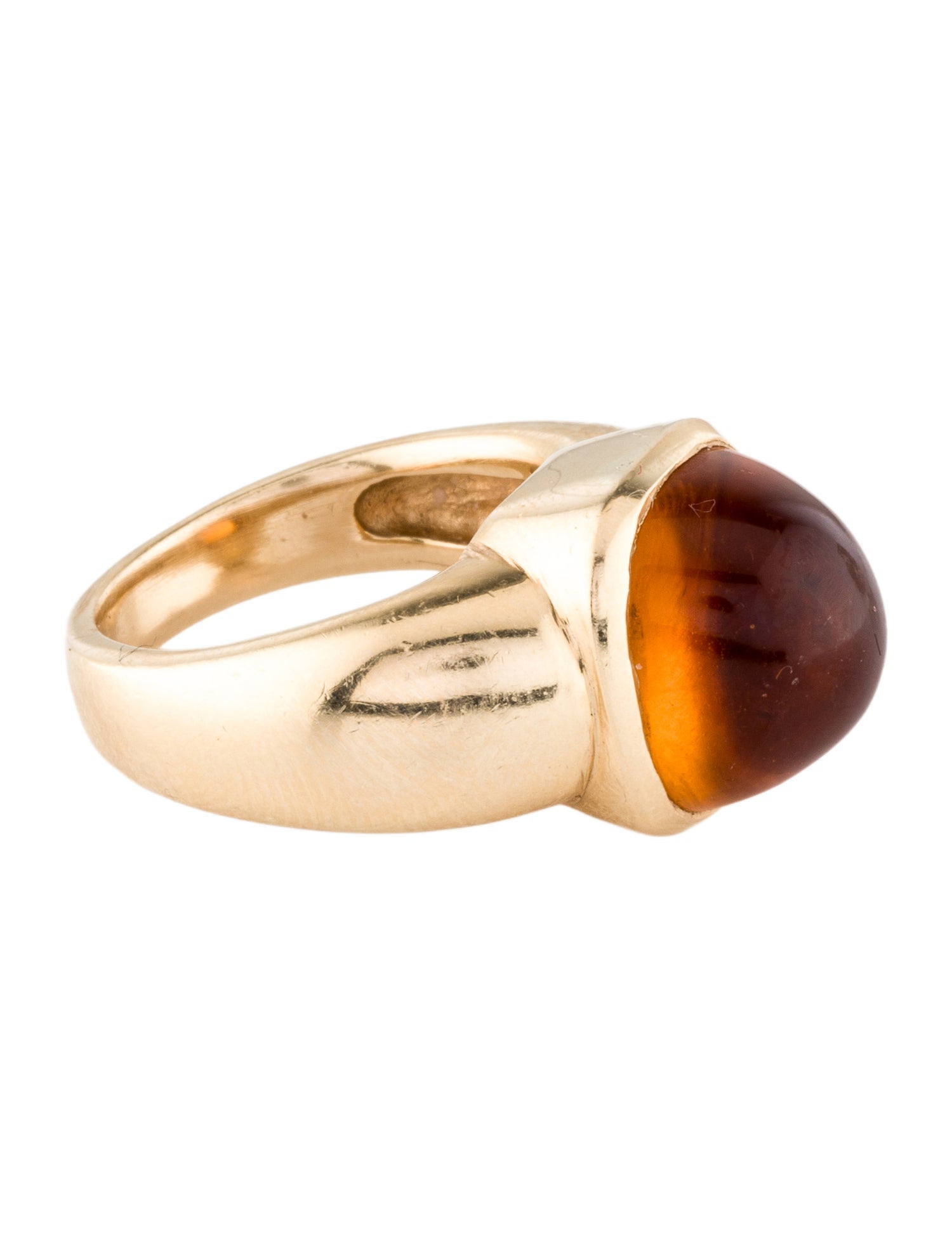 Ring 14K 10.96ct Citrine Dome Cocktail