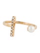 Ring 14K Pearl & Diamond Open Ring