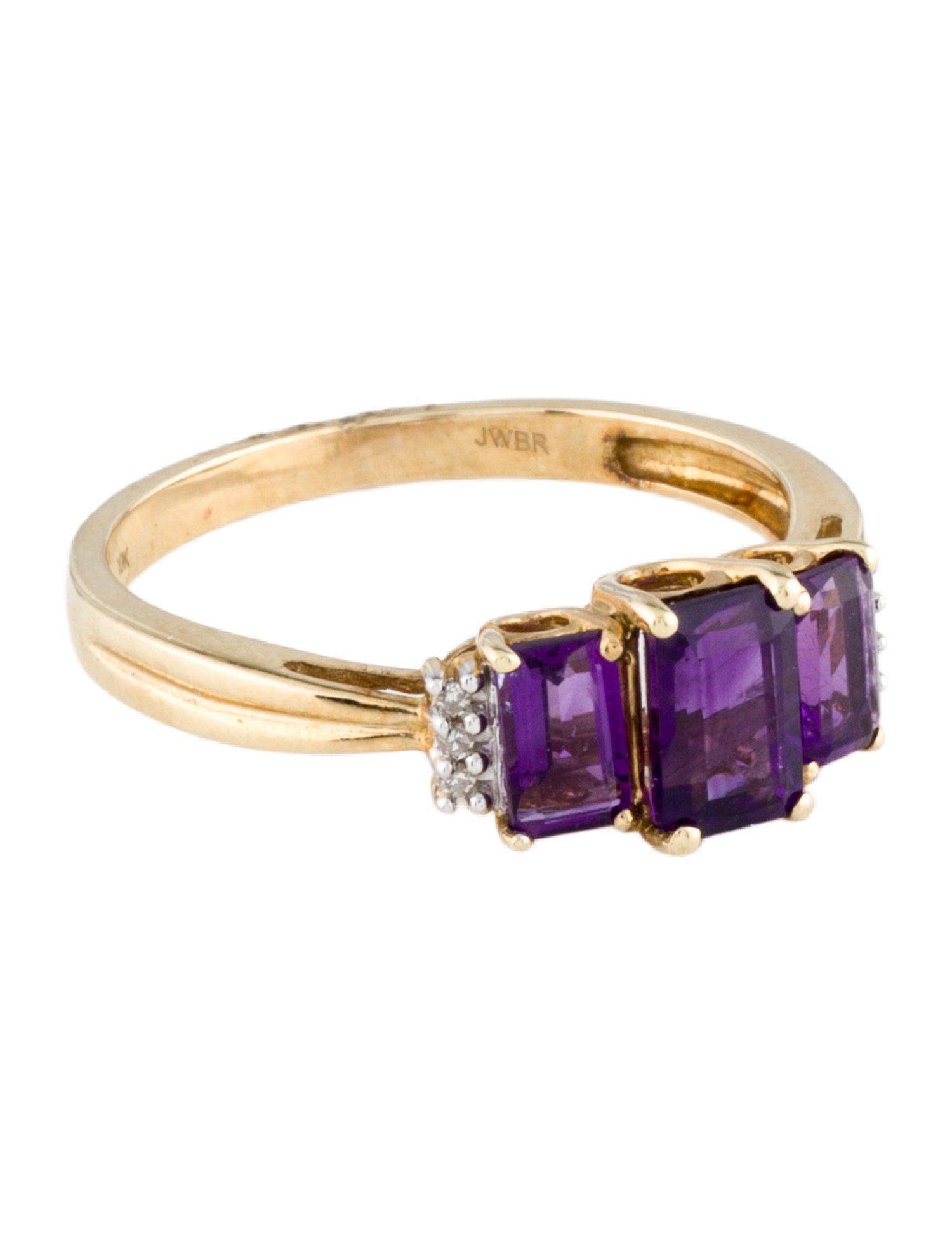 Ring 10K Amethyst & Diamond Cocktail