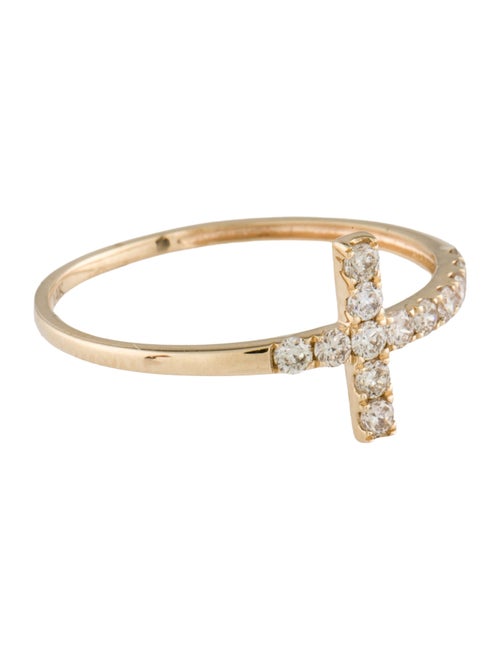 Ring 14K Diamond Cross Cocktail Ring