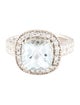 Ring 14K Aquamarine & Diamond Cocktail Ring