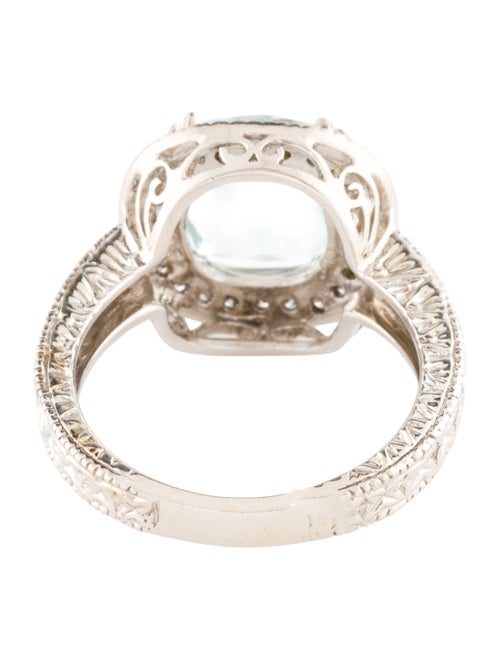 Ring 14K Aquamarine & Diamond Cocktail Ring
