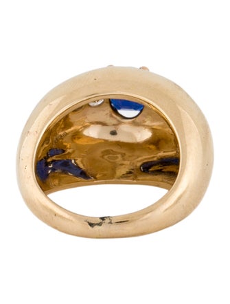 Ring 14K 1.34ct Sapphire & Diamond Domed Ring