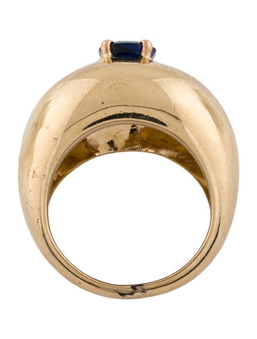 Ring 14K 1.34ct Sapphire & Diamond Domed Ring