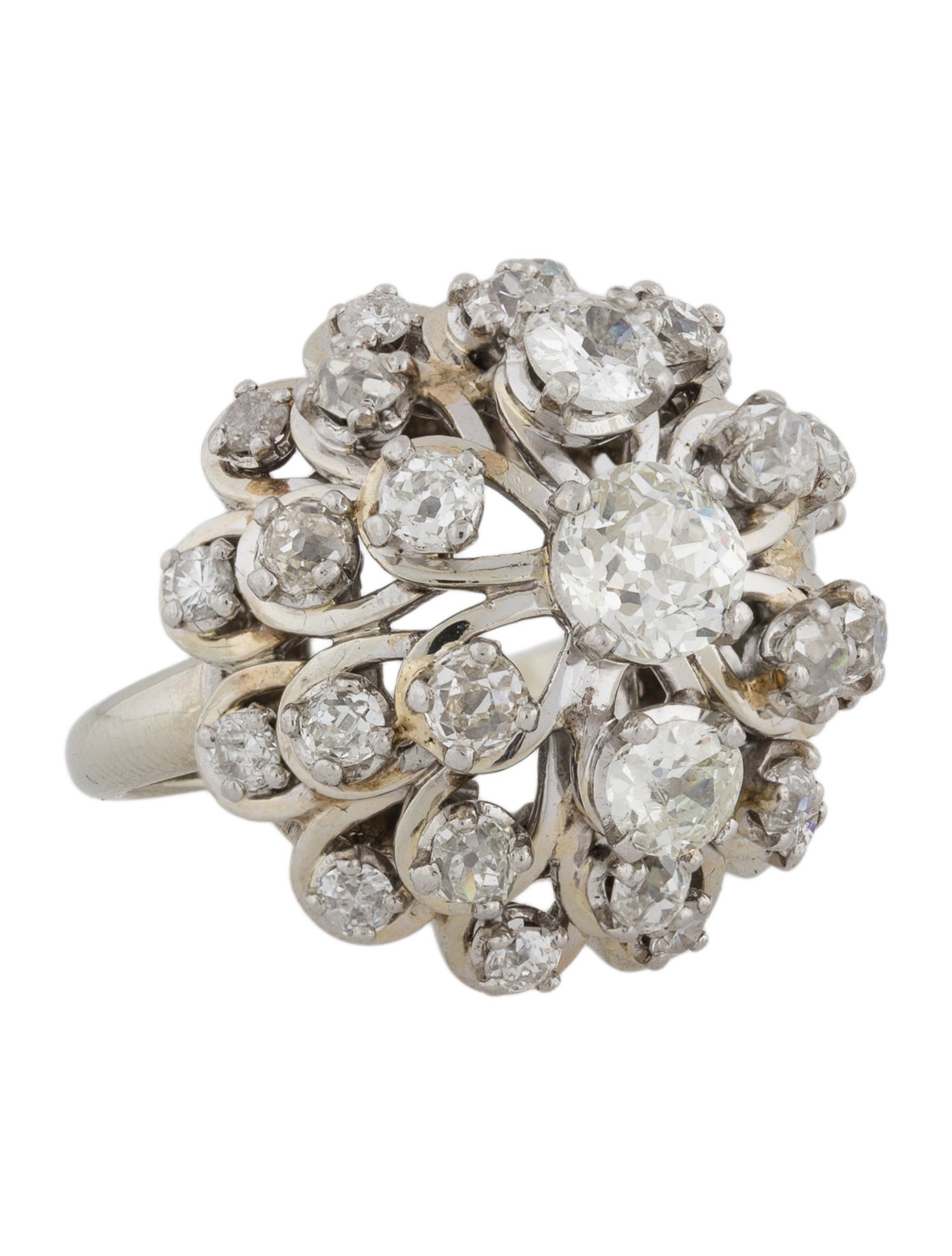 Ring 18K 4.00ctw Diamond Cocktail