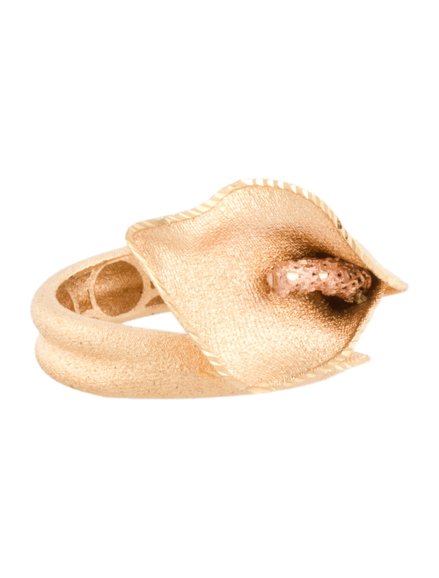 Ring 18K Calla Lily Flower Band Ring