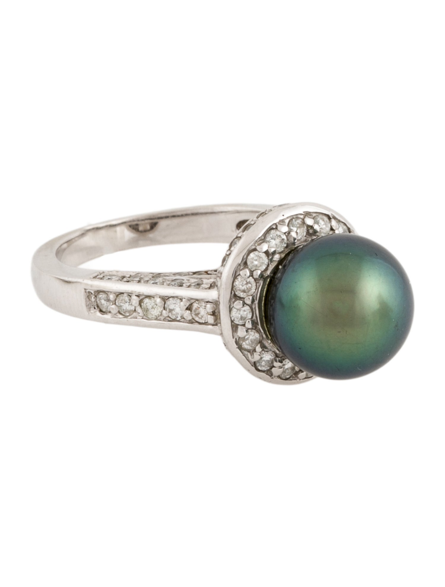 Ring 14K Pearl & Diamond Cocktail