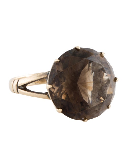 Ring 14K 18.50ct Smokey Quartz Cocktail Ring