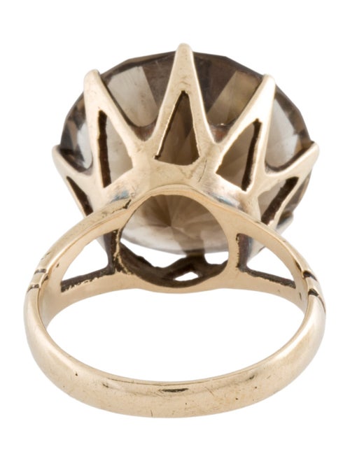 Ring 14K 18.50ct Smokey Quartz Cocktail Ring