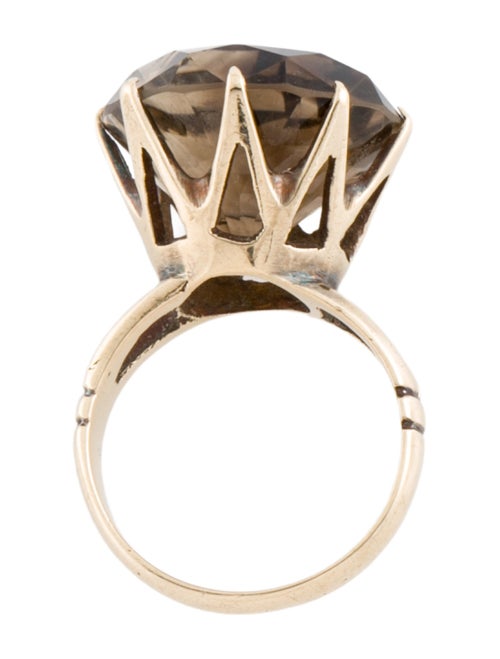 Ring 14K 18.50ct Smokey Quartz Cocktail Ring