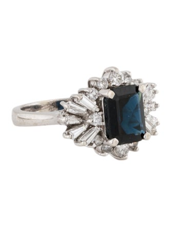 Ring 14K Sapphire & Diamond Cocktail Ring