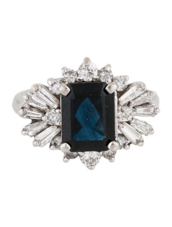 Ring 14K Sapphire & Diamond Cocktail Ring
