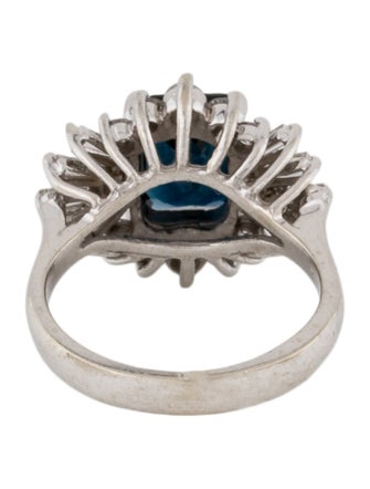 Ring 14K Sapphire & Diamond Cocktail Ring