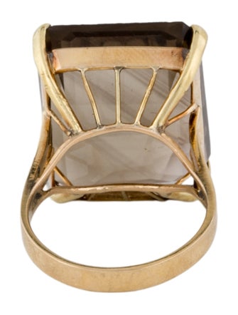 Ring 14K 20.21CT Smoky Quartz Cocktail Ring
