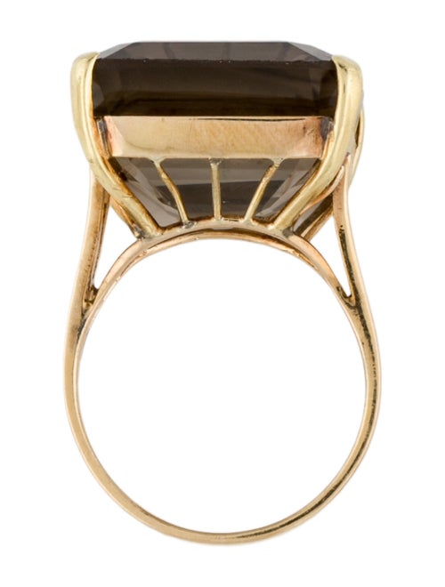 Ring 14K 20.21CT Smoky Quartz Cocktail Ring