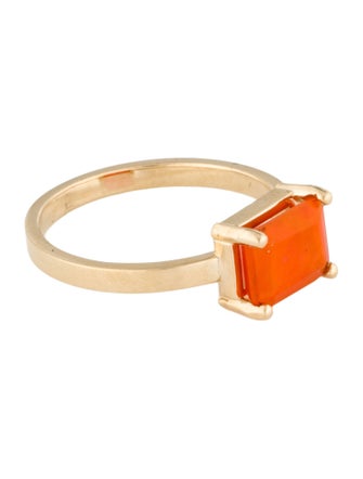 Ring 14K 1.03ct Fire Opal Cocktail Ring