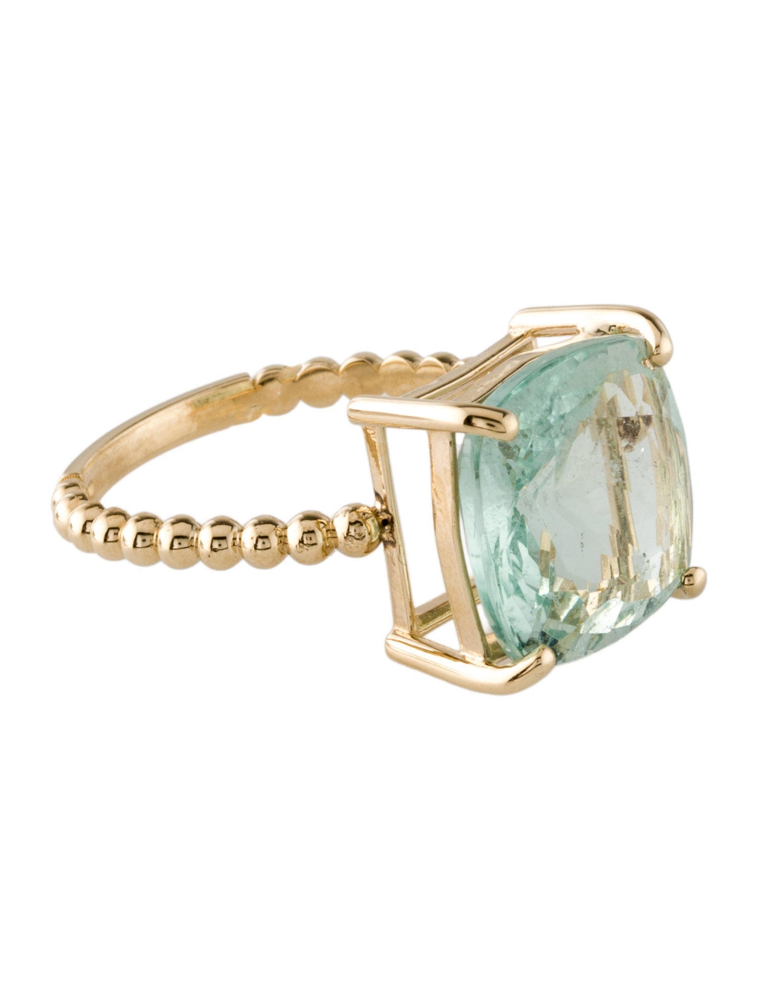 Ring 14K 5.38ct Aquamarine Cocktail Ring