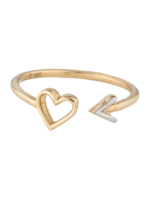Ring 14K Heart Arrow Open End Ring
