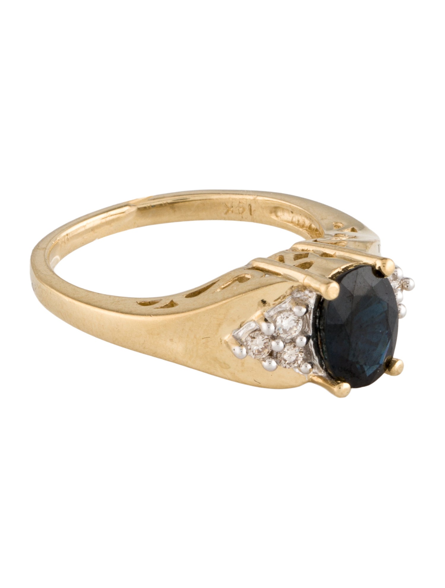 Ring 14K 1.40ct Sapphire & Diamond Cocktail Ring