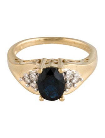 Ring 14K 1.40ct Sapphire & Diamond Cocktail Ring