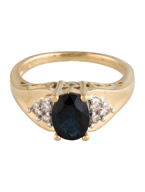 Ring 14K 1.40ct Sapphire & Diamond Cocktail Ring