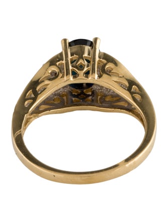 Ring 14K 1.40ct Sapphire & Diamond Cocktail Ring