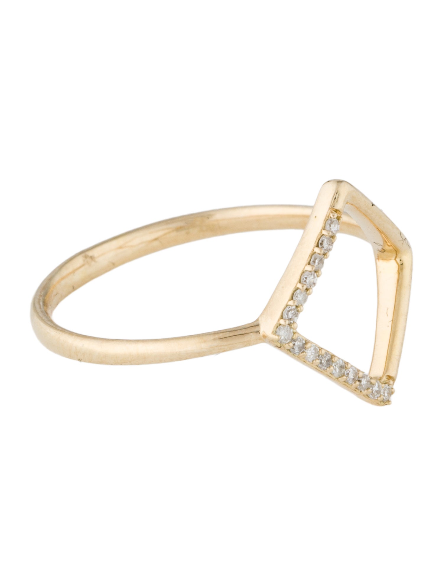 Ring 14K Diamond Open Square Cocktail