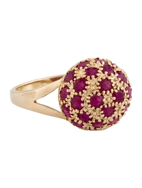 Ring 14K 2.34ctw Ruby Dome Cluster Cocktail Ring