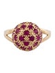 Ring 14K 2.34ctw Ruby Dome Cluster Cocktail Ring