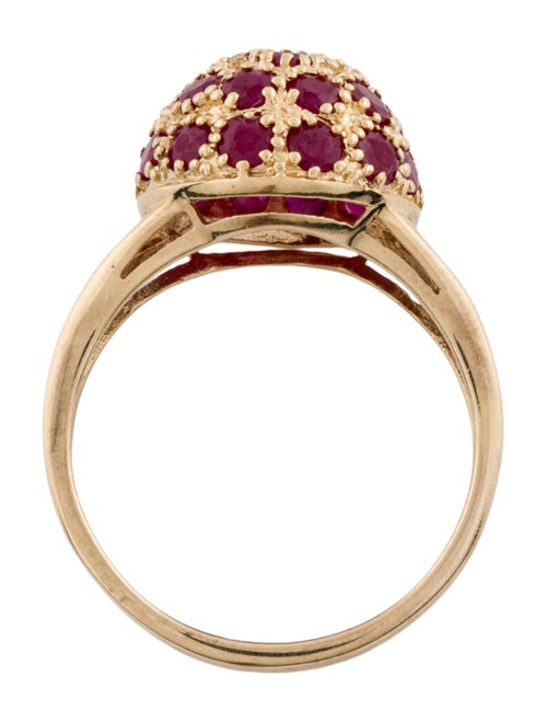 Ring 14K 2.34ctw Ruby Dome Cluster Cocktail Ring