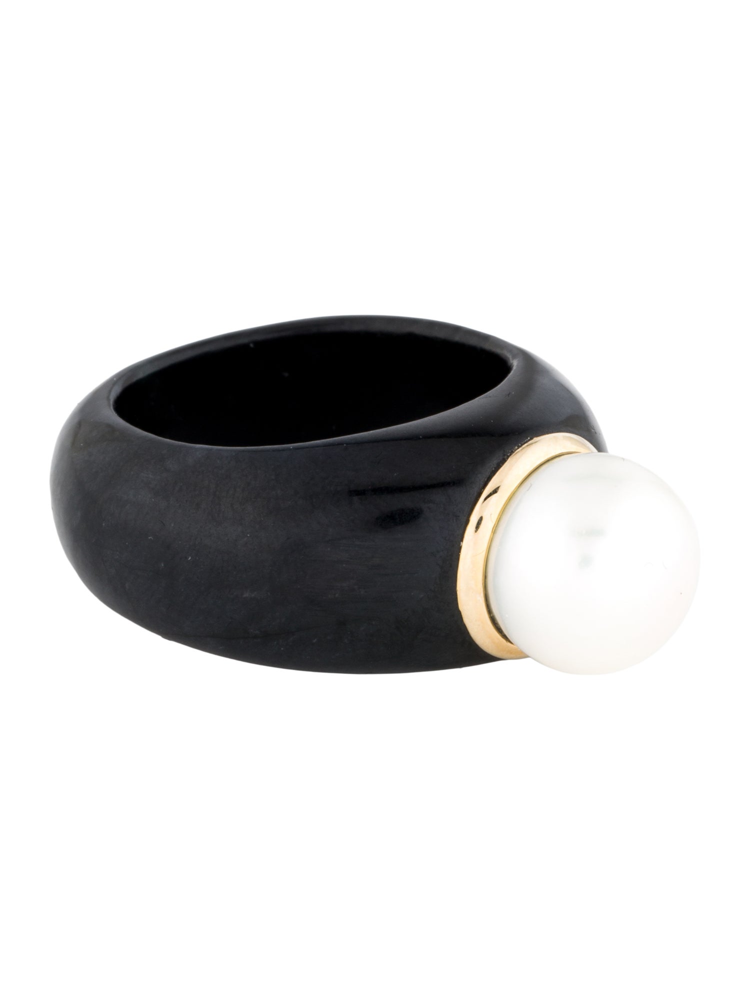 Ring 14K Pearl & Jadeite Cocktail