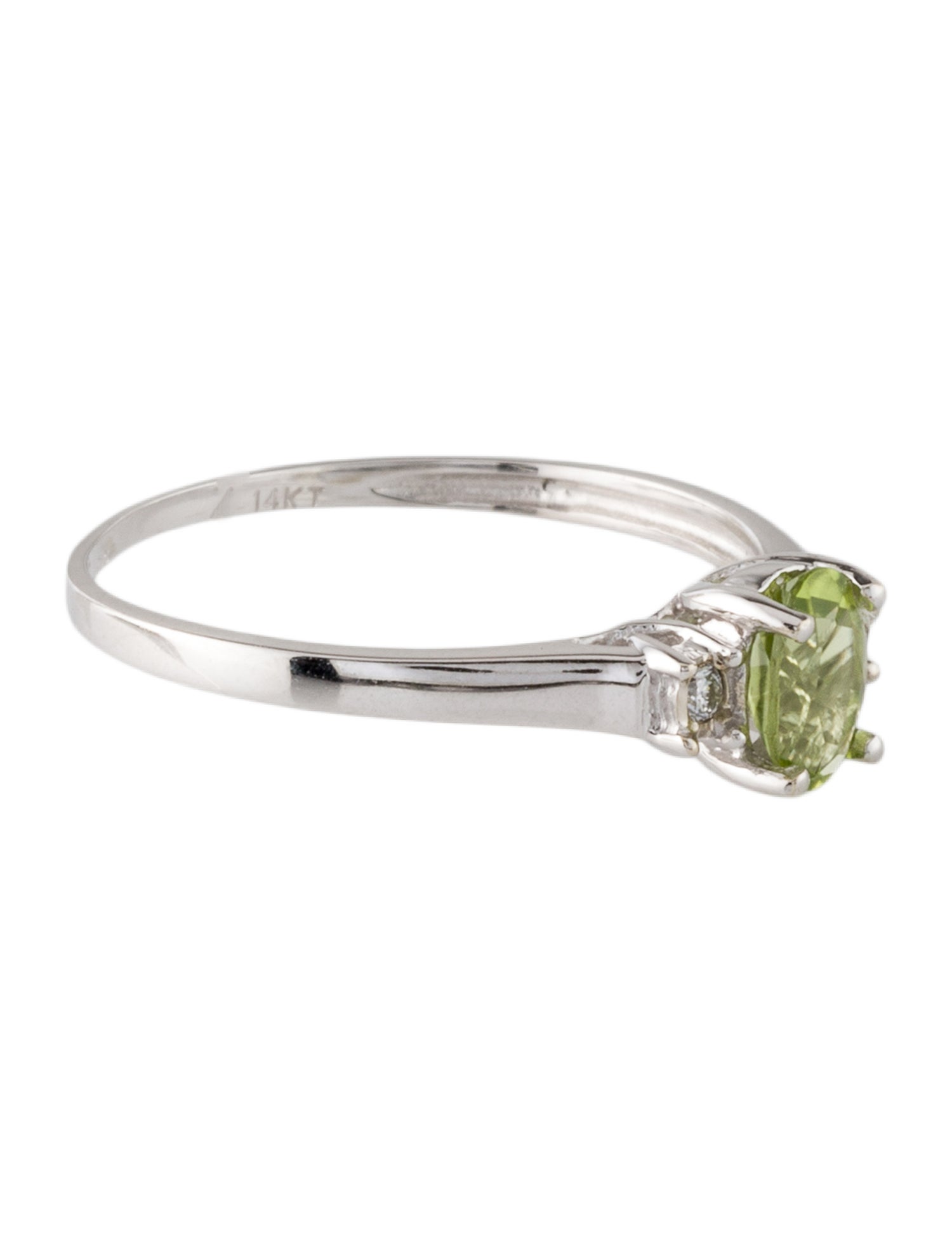 Ring 14K Peridot & Diamond Cocktail Ring