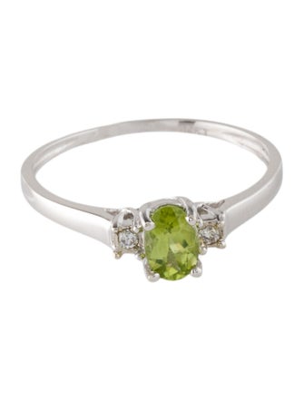 Ring 14K Peridot & Diamond Cocktail Ring