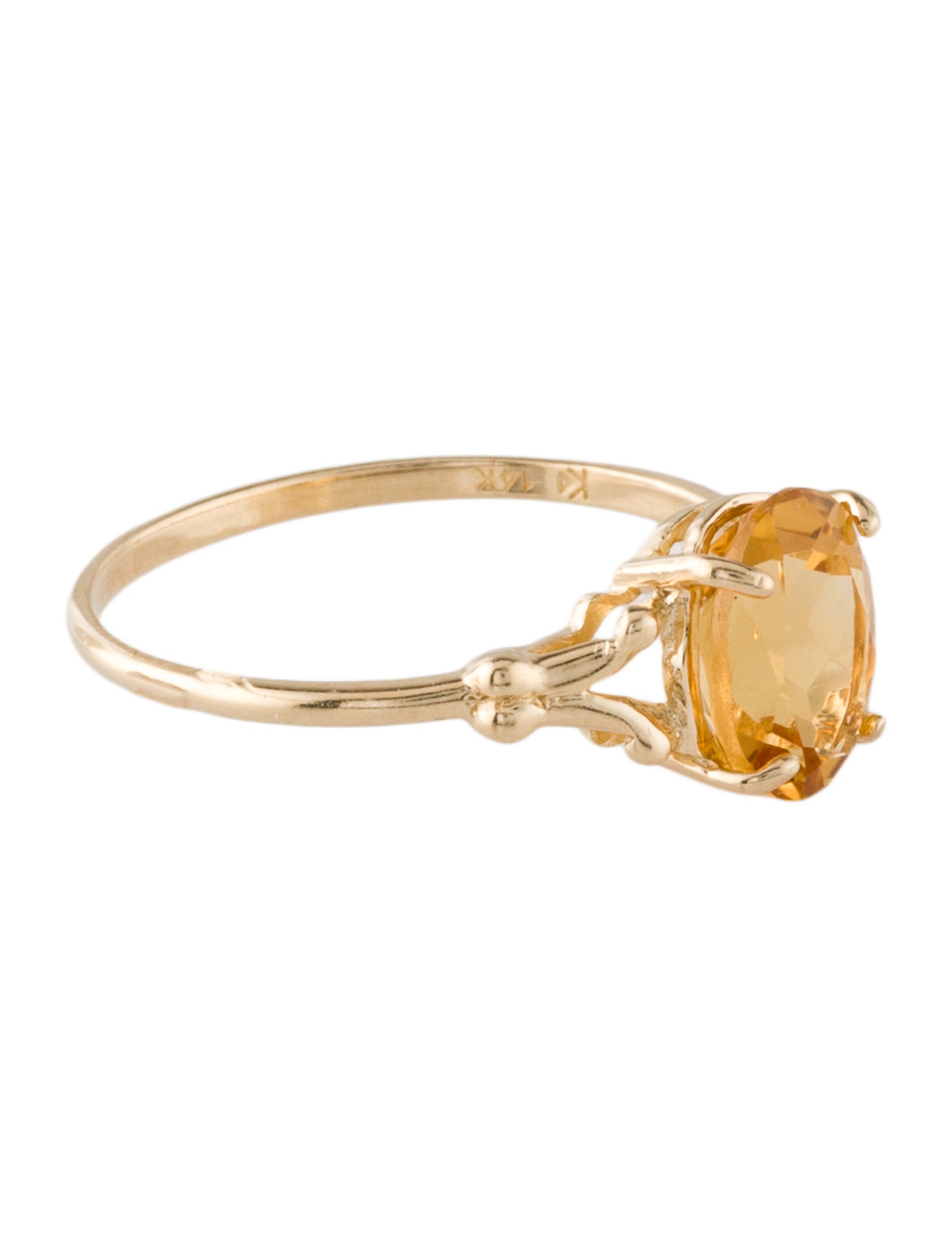 Ring 14K 1.13ct Citrine Cocktail Ring