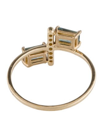 Ring 14K Emerald & Diamond Cocktail Ring