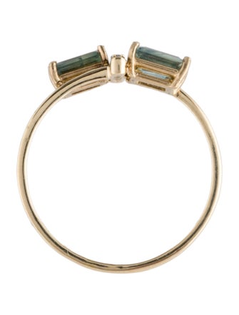 Ring 14K Emerald & Diamond Cocktail Ring