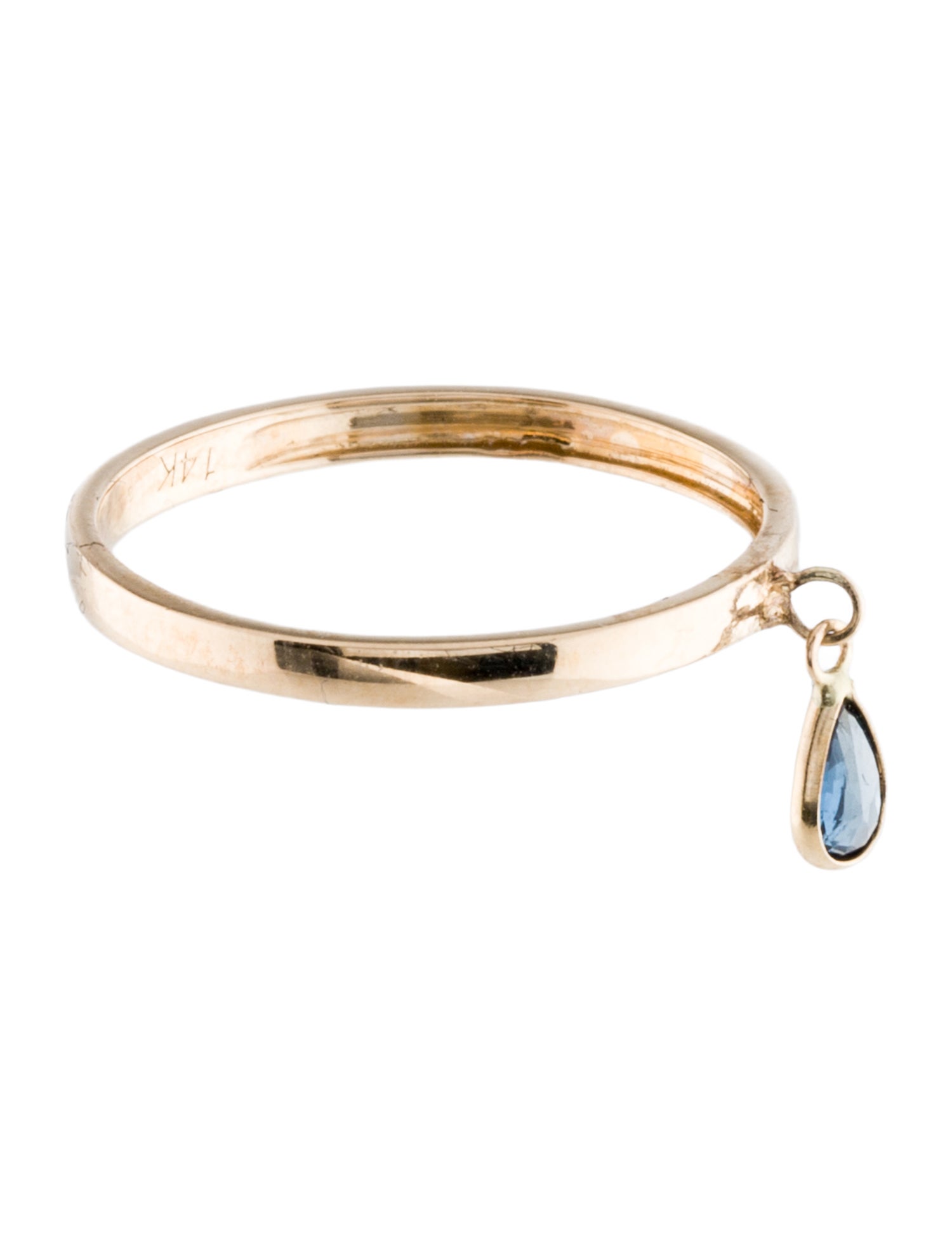 Ring 14K Sapphire Dangle