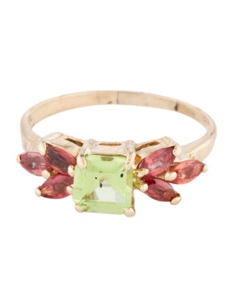 Ring 14K Peridot & Sapphire Cocktail Ring