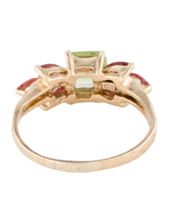 Ring 14K Peridot & Sapphire Cocktail Ring